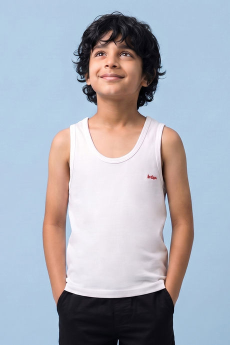 Lee Cooper Boys Solid Vest (Pack of 2) - Bright White — image 2